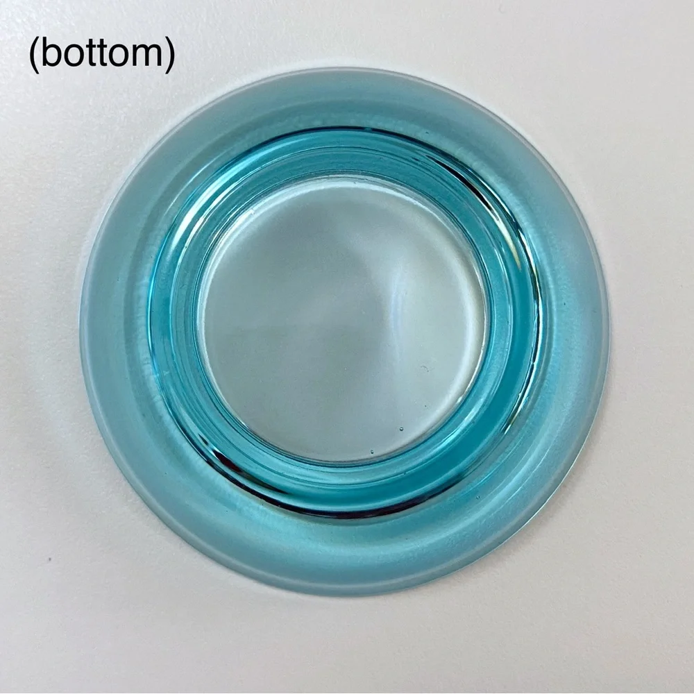 Crate & Barrel Set of 3 Small Chunky Glass Votive Tealight Candle Holders